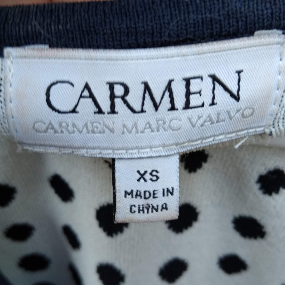 Carmen Marc Valvo Polkadot sleeveless dress size X - Picture 2 of 7